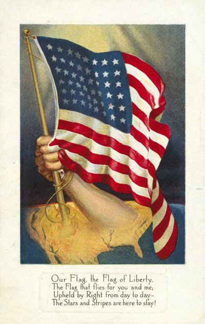 Bandiera americana che emerge dall